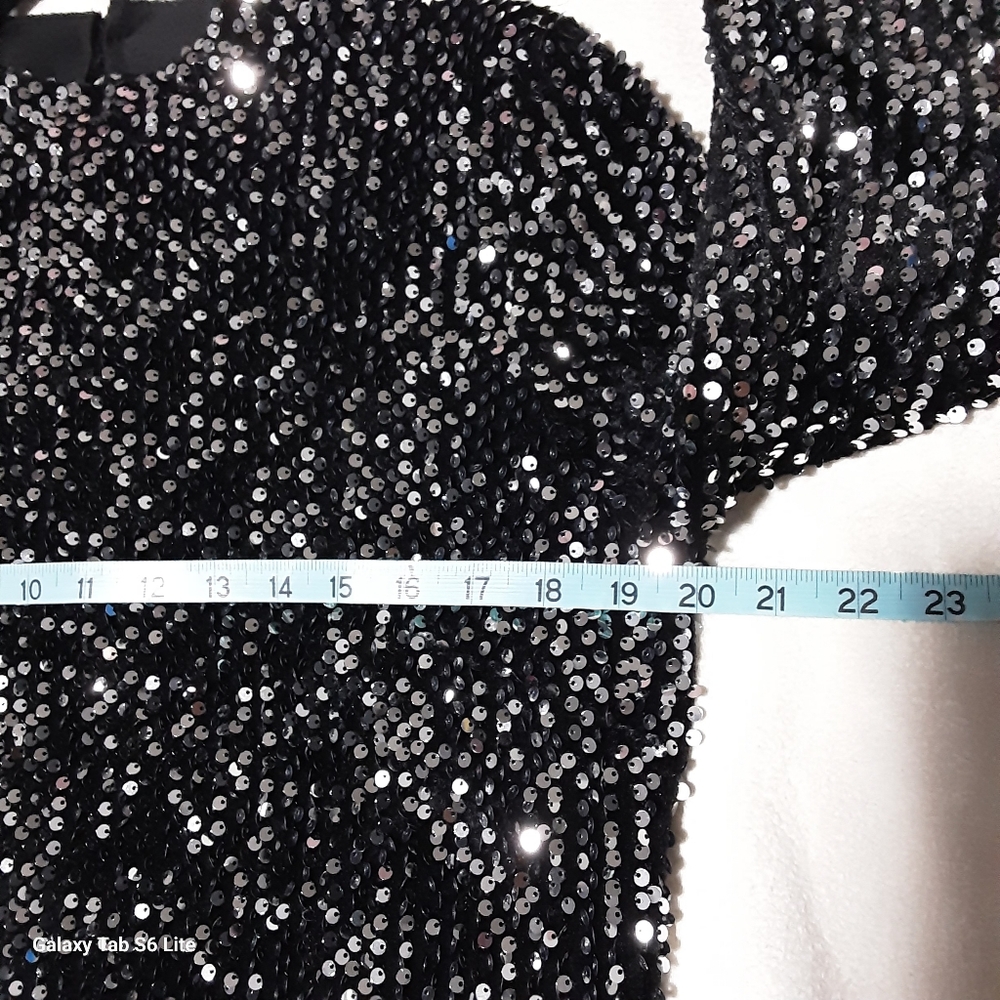 SHOP THE MINT SIZE M.Sequin Black Dress - Picture 7 of 11